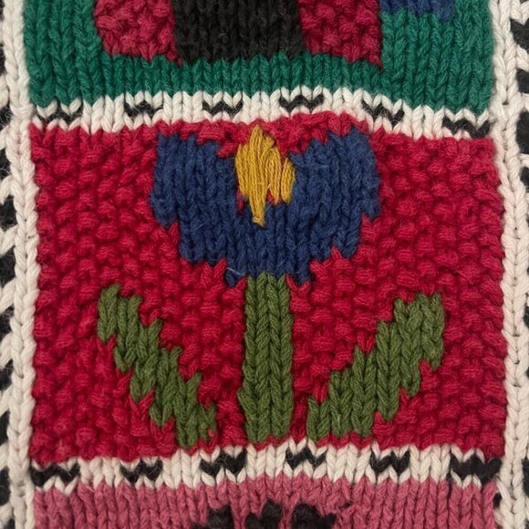 Vtg Northern Isles Hand Knit Cardigan Sweater Sz S Cottagecore Patchwork 90s - Picture 10 of 16
